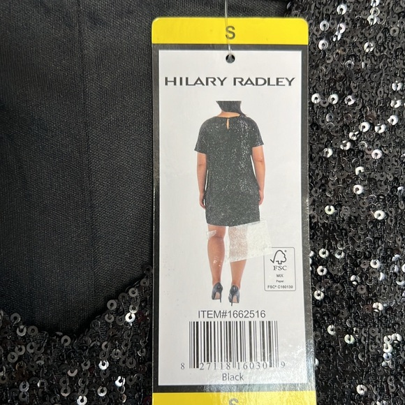 NWT Hilary Radley Black Sequin Mini Dress sz S - Picture 4 of 6